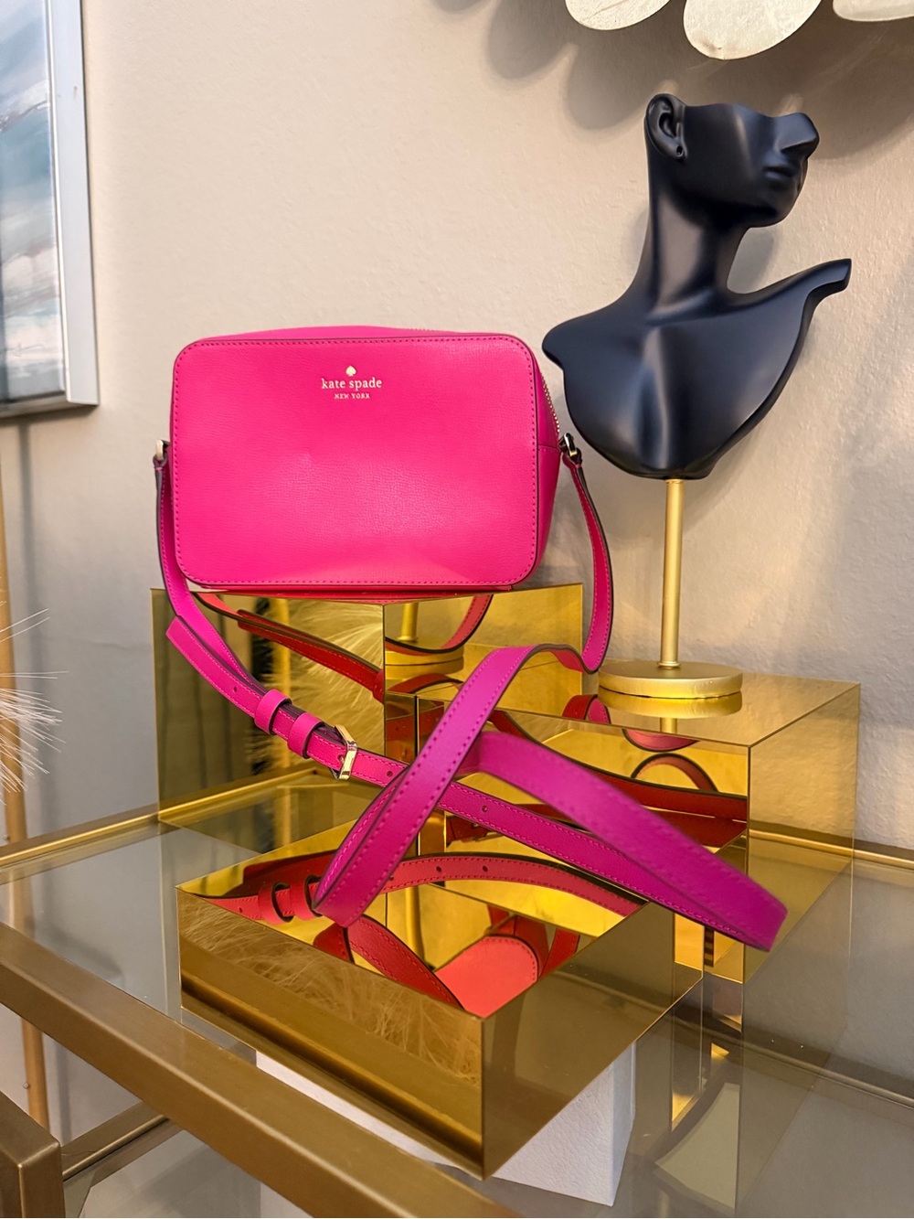 🌹 kate spade Vibrant Pink Leather Crossbody Bag